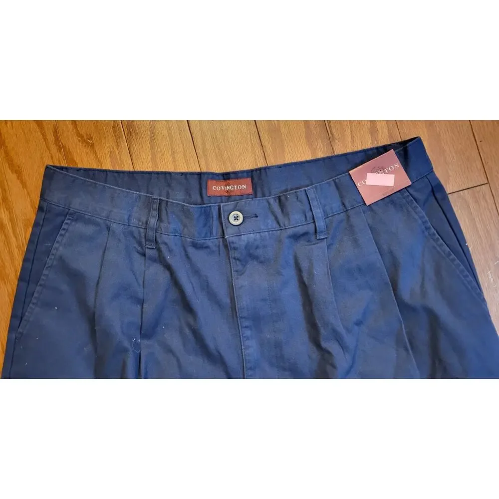 NWT Sears Covington Pleated Men Shorts Size 36 (Actual 32W) Blue Regular Fit